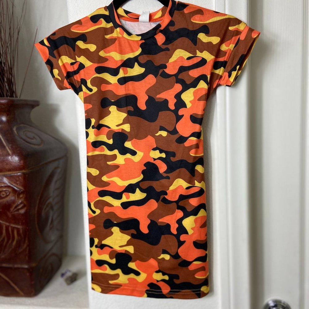 NWT Girls Camoflauge Fall Autumn Colors Dress Tunic 7